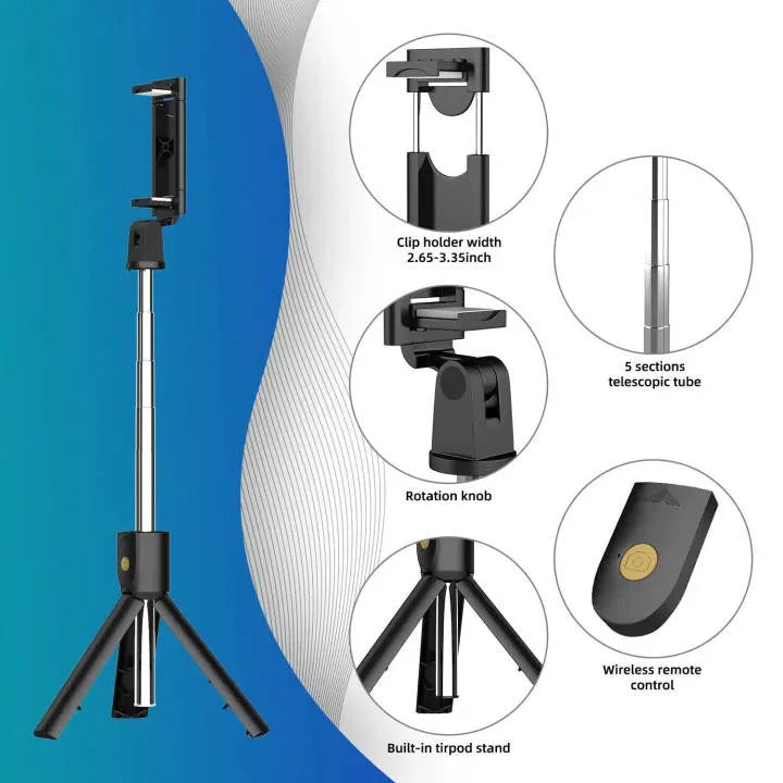 4 in 1 Tripod Selfie Stick With Remote Control