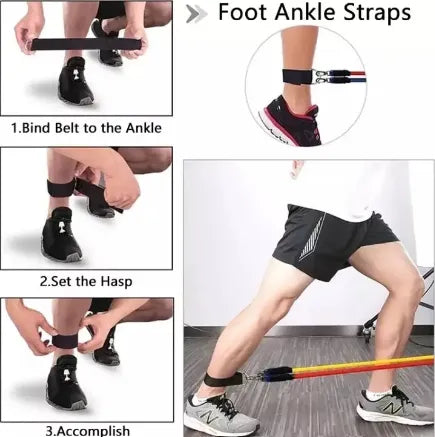 11 Pcs Resistance Bands for Workout & Exercise – Complete Fitness Set