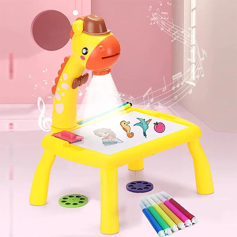 Giraffe Projection Painting Table for Kids