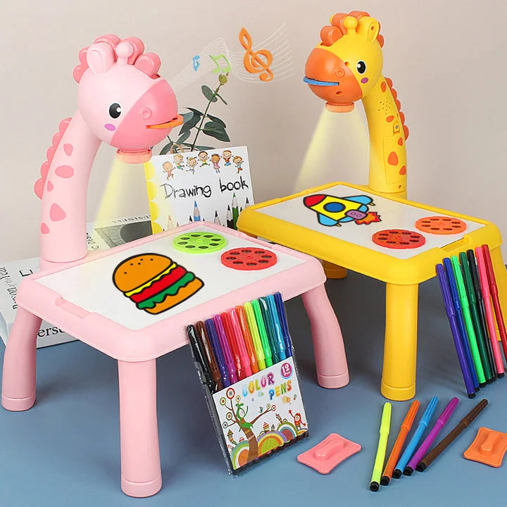 Giraffe Projection Painting Table for Kids
