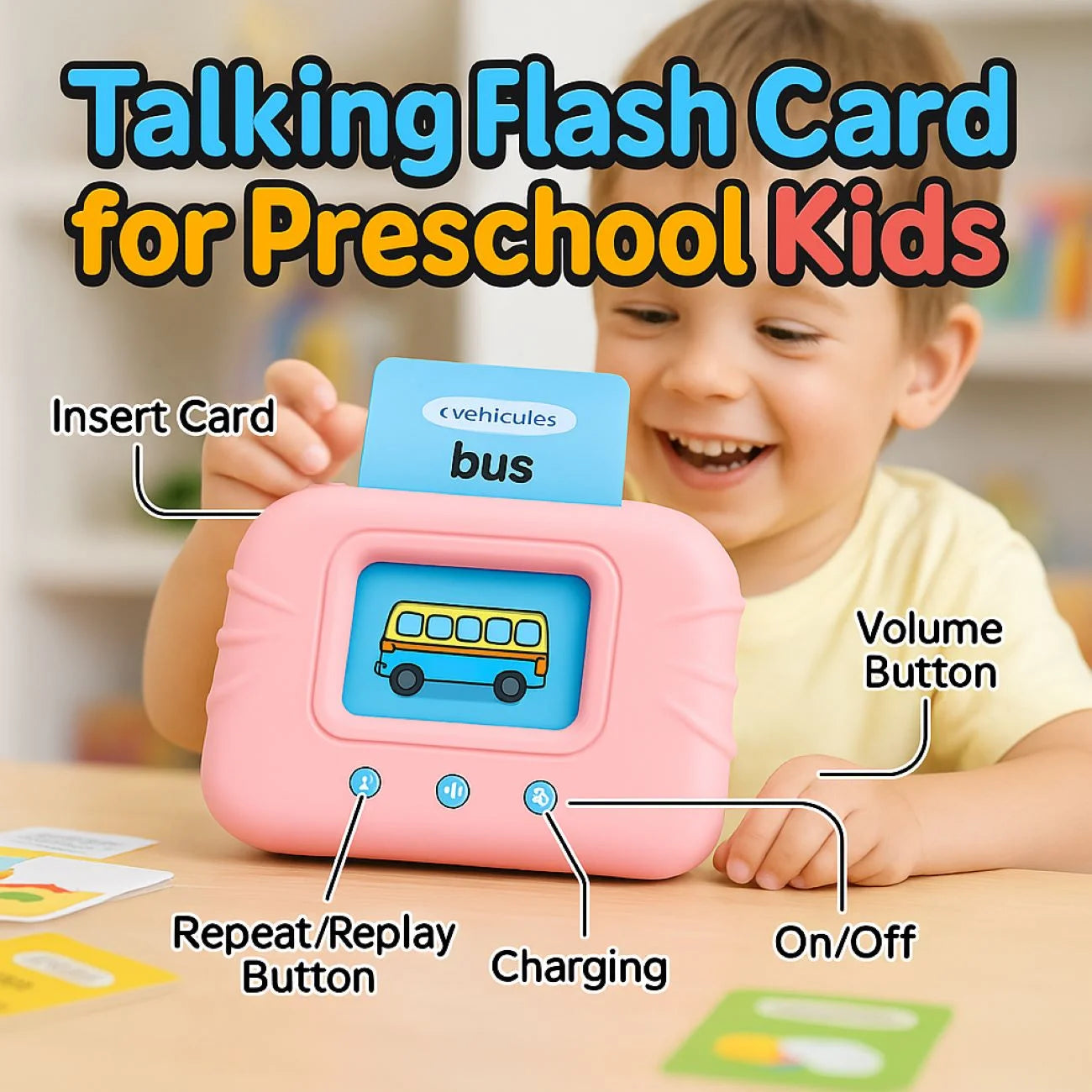 Talking Flash Card Educational Game Set for Preschool Kids