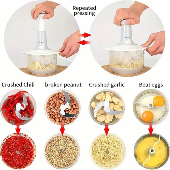 Multifunctional Imported Manual Chopper & Grinder with Hand-Push Design