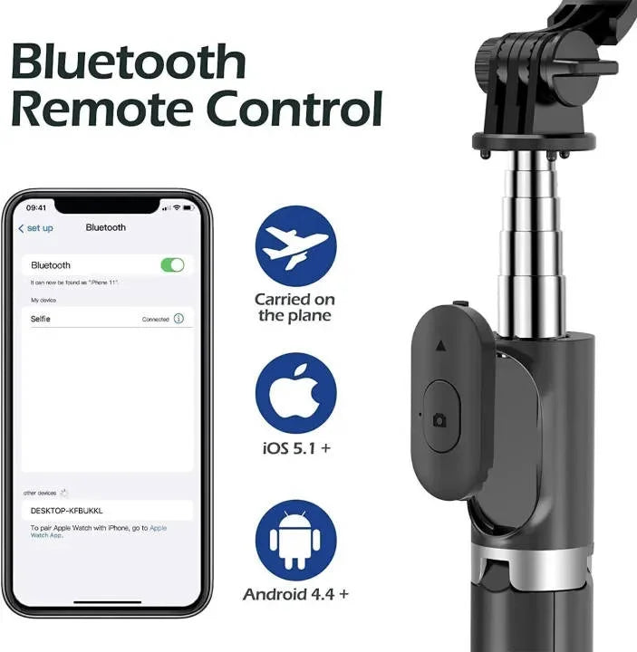 4 in 1 Tripod Selfie Stick With Remote Control