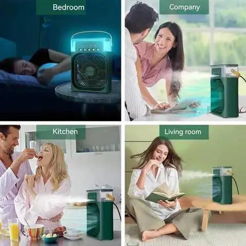 Fan used in various settings including bedroom, company, kitchen, and living room.